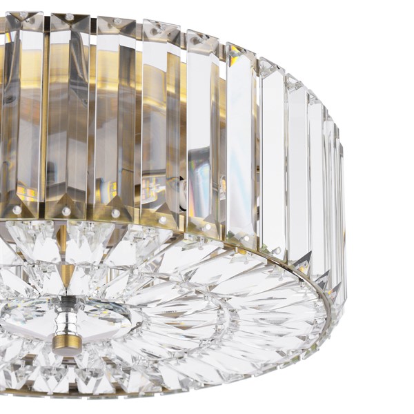 (image for) Laura Ashley Fernhurst 3 Light Flush Crystal and Antique Brass